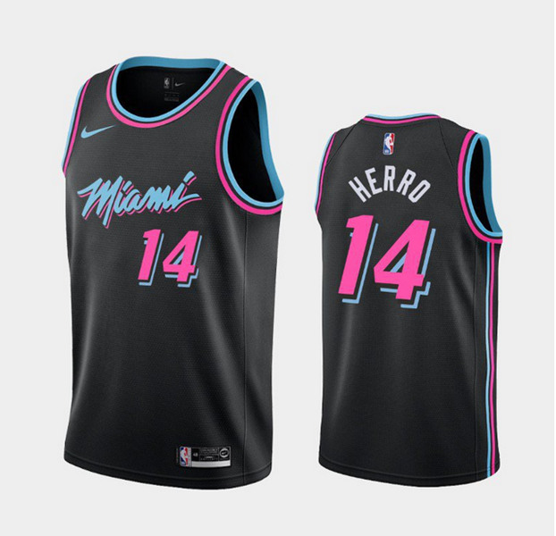 Men's Miami Heat #14 Tyler Herro 2020 Black Stitched Jersey